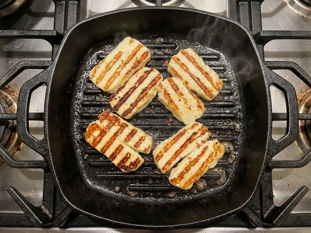 Mastering Outdoor Gas Grills Versus Indoor Cast Iron Pans - grilled halloumi cheese