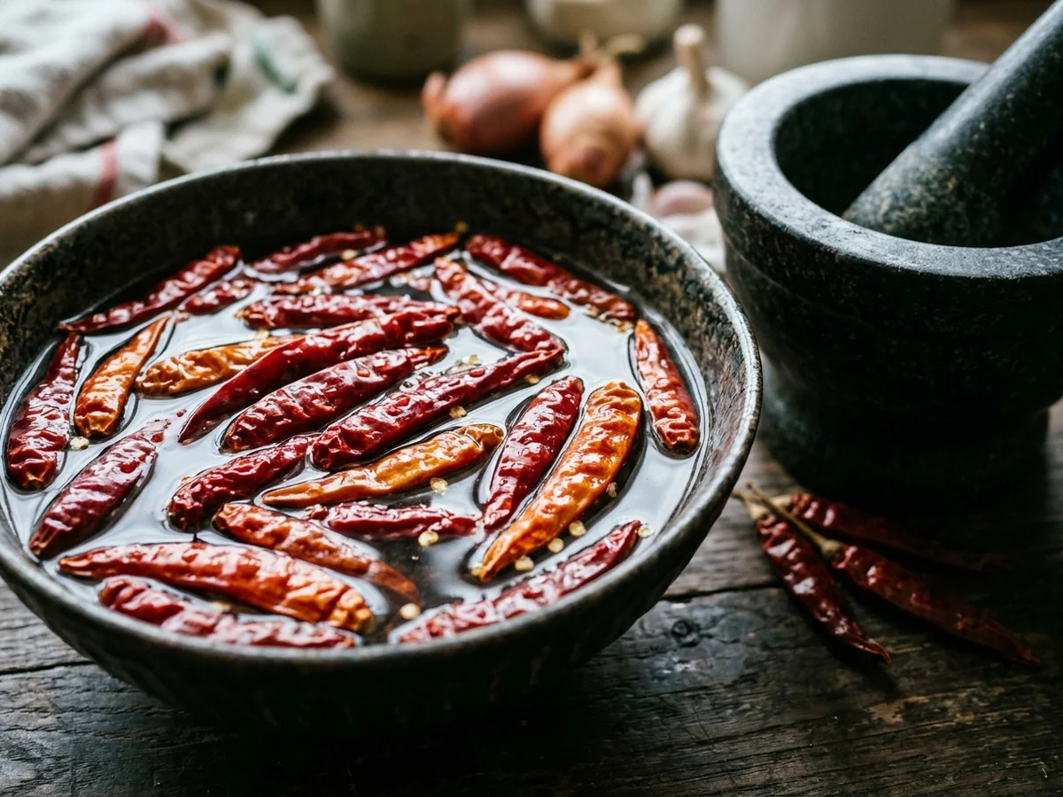 Mastering Dried Chilli Preparation - thai red curry paste